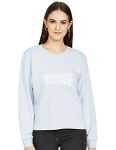 Levi’S Women’S Cotton Crew Neck Regular Sweatshirt (86324-0041_Halogen Blue_M)