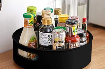 Inovera Lazy Susan 360° Rotating Kitchen Spice Cosmetic Holder Organizer Rack Tray (23L X 23B X 7.5H Cm, Black)