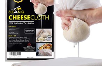 Sufaniq Cheesecloth Grade 90 ‘ 1 Sq Yard Unbleached 100% Cotton Fabric Reusable Ultra Fine Muslin Cloth For Straining,Cooking,Cheesemaking,Baking,5 X 10 X 0.5 Centimeters,Beige